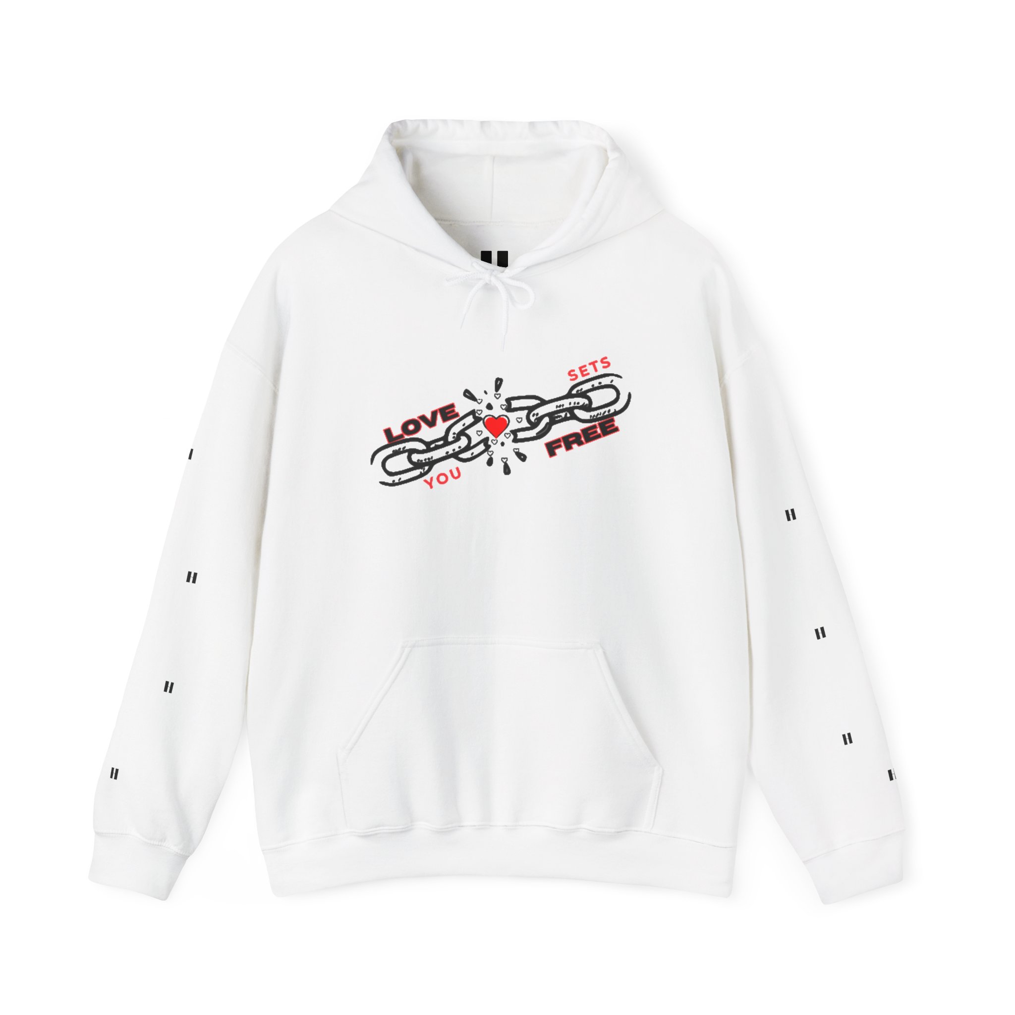 Heart Hoodie – "Love Sets You Free" Graphic Hoodie