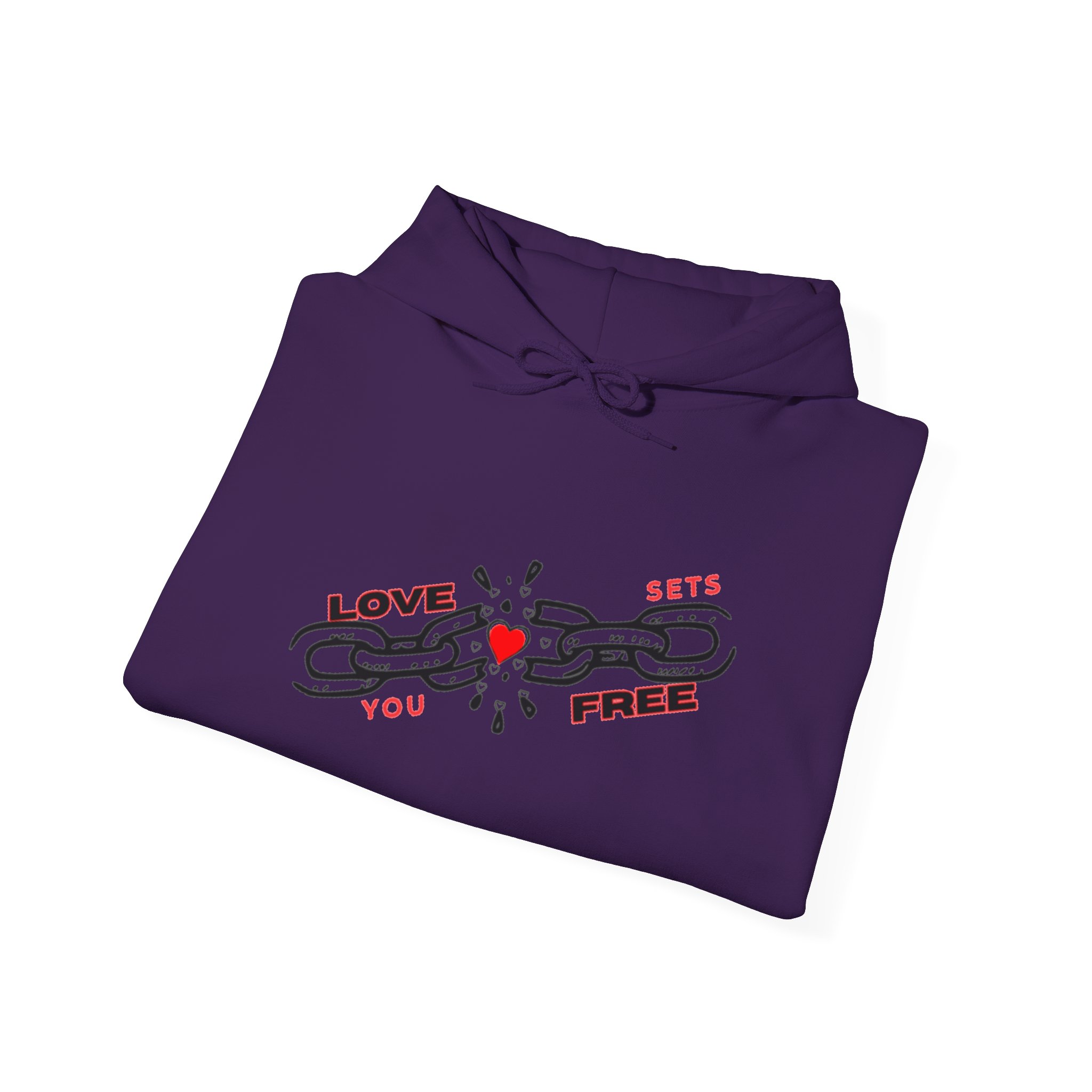 Heart Hoodie – "Love Sets You Free" Graphic Hoodie - Image 36