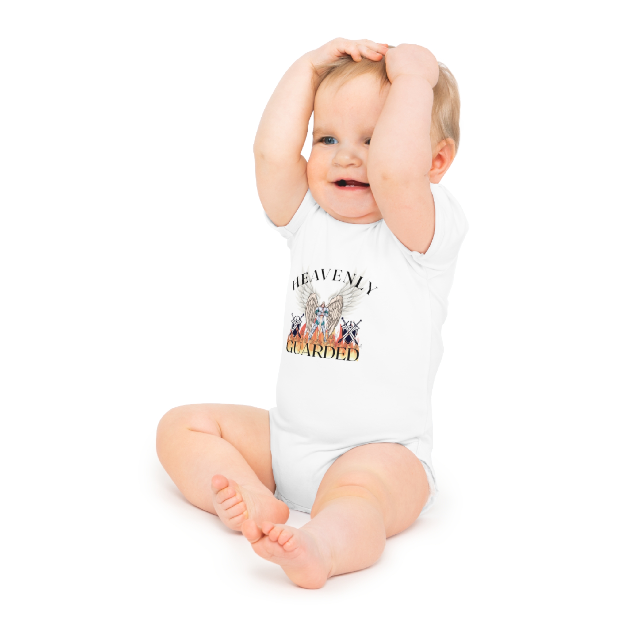 Heavenly Guarded Baby Bodysuit – Psalm 91:11 Infant Onesie - Image 3