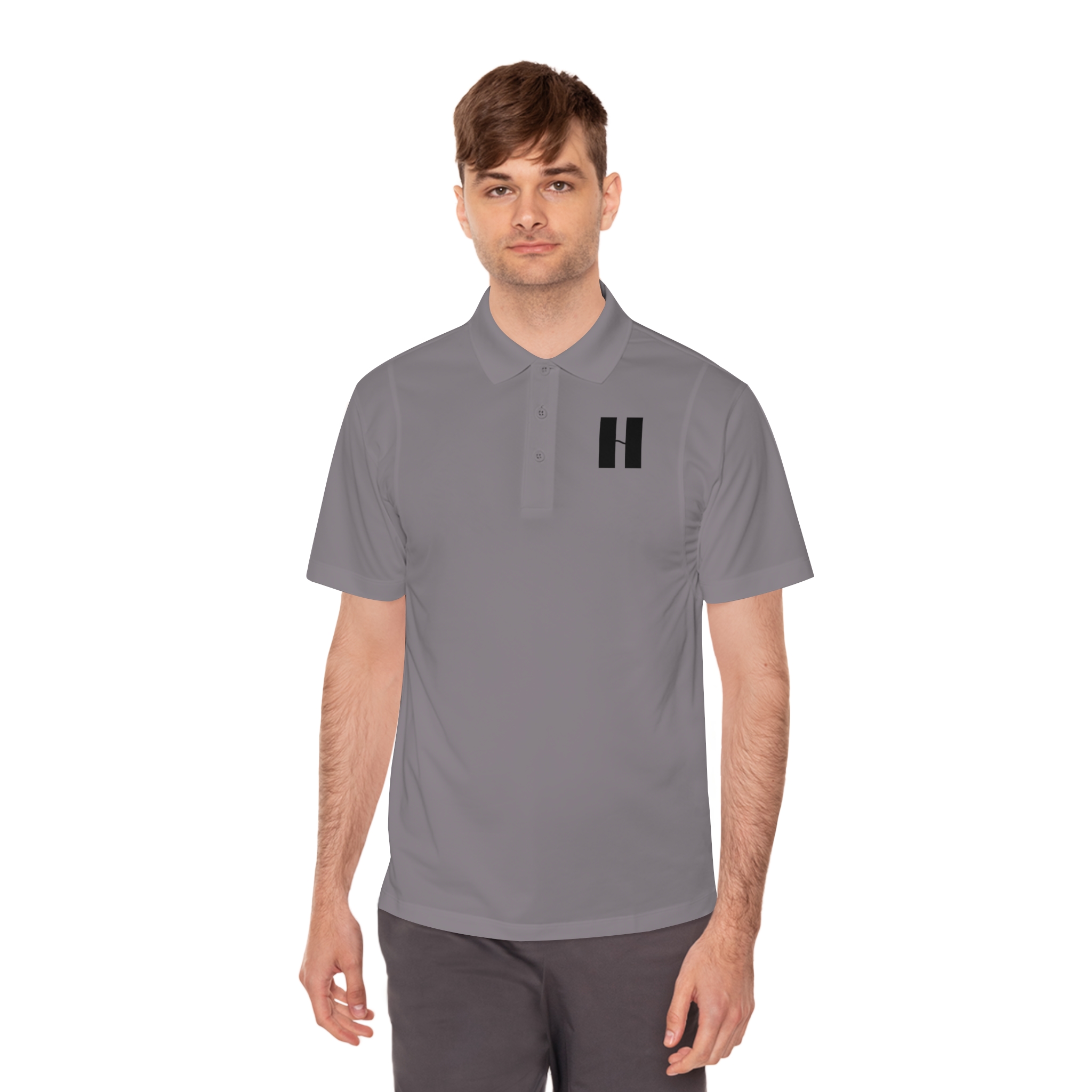 Men's White Polo Shirt with Minimal 'H' Logo — Athletic Sport Performance - Image 3