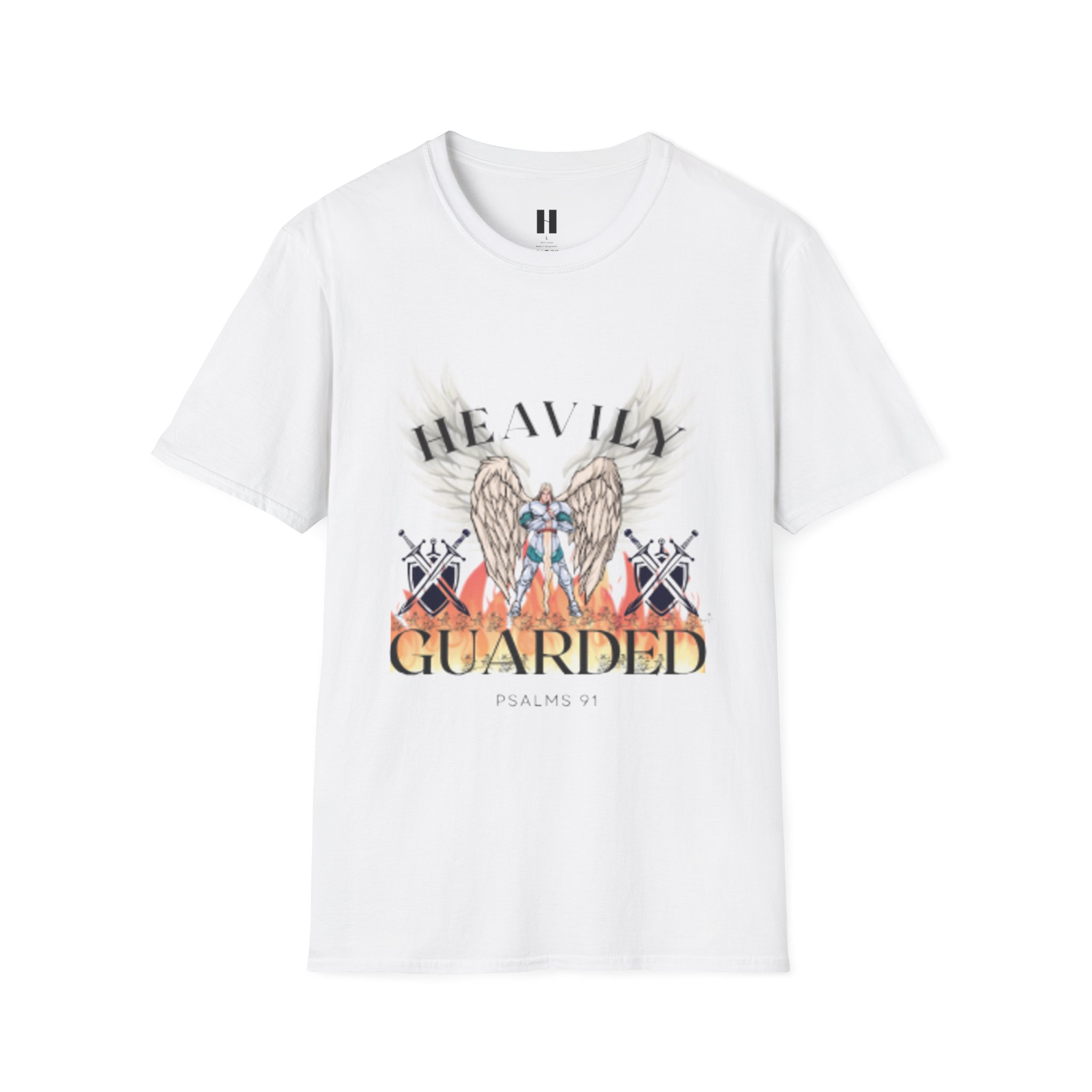 Guarded by Angels T-Shirt - Faith-Based Apparel for Spiritual Protection, Christian Gifts, Inspirational Wear, Psalms 91:11, Unisex Tee