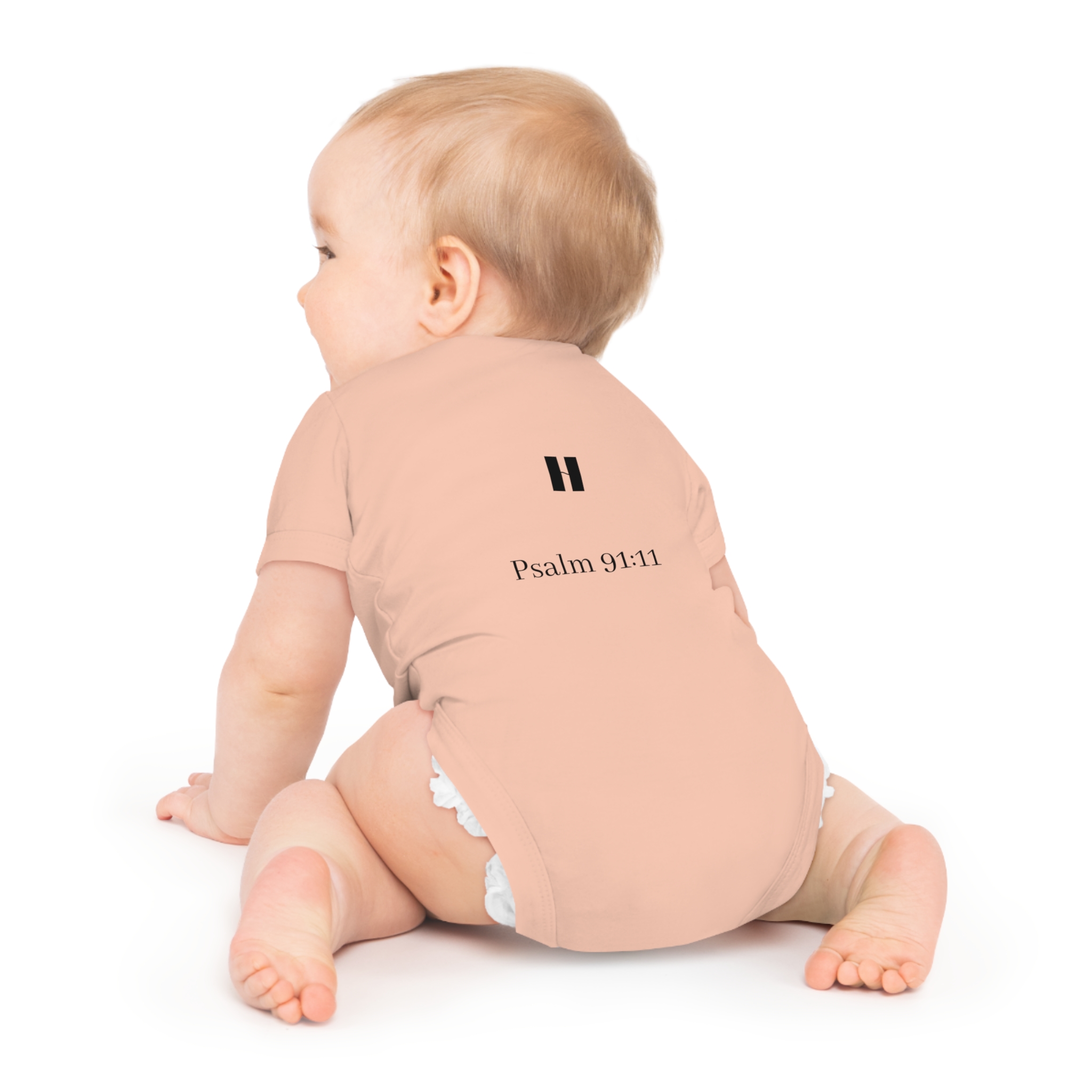 Heavenly Guarded Baby Bodysuit – Psalm 91:11 Infant Onesie - Image 8