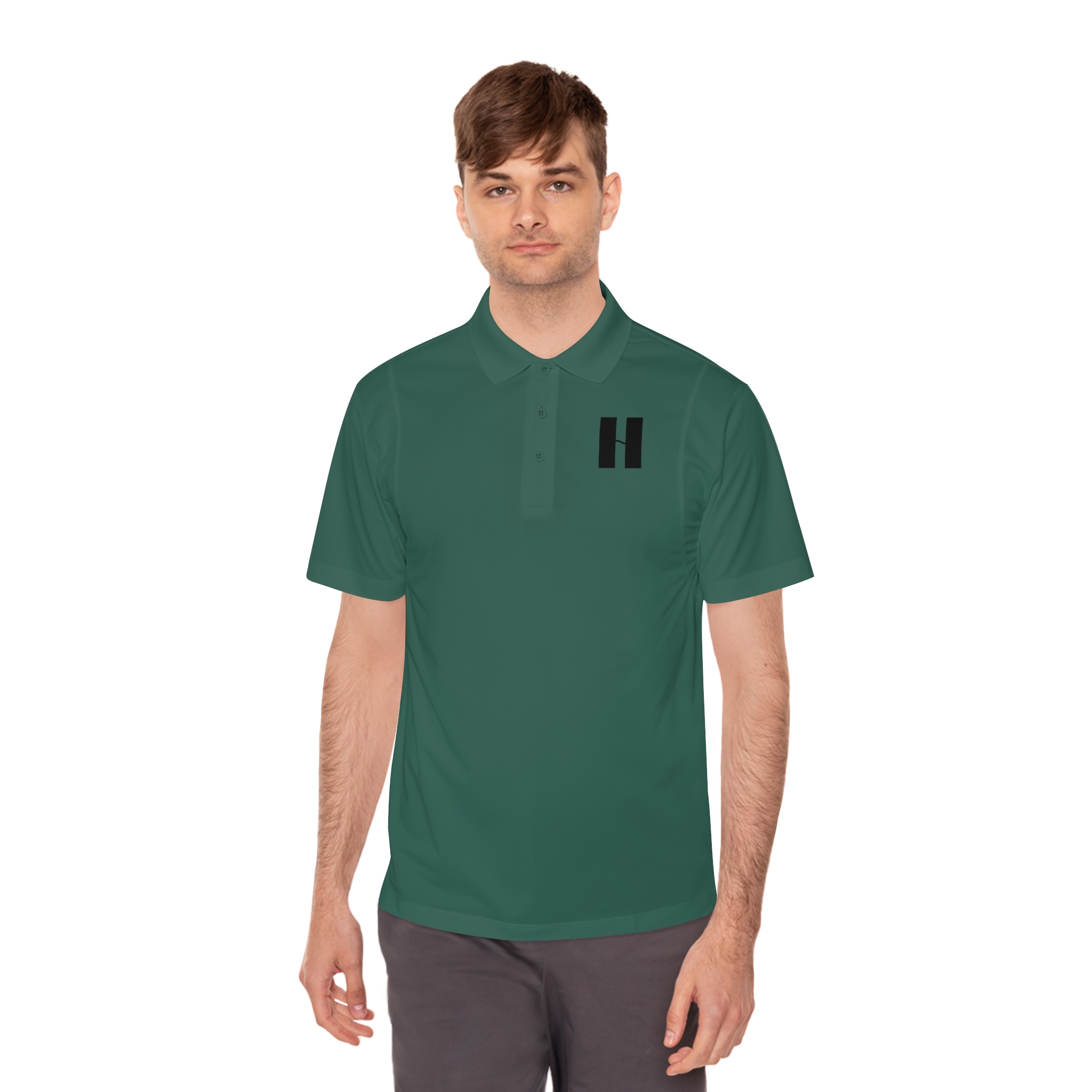 Men's White Polo Shirt with Minimal 'H' Logo — Athletic Sport Performance - Image 12