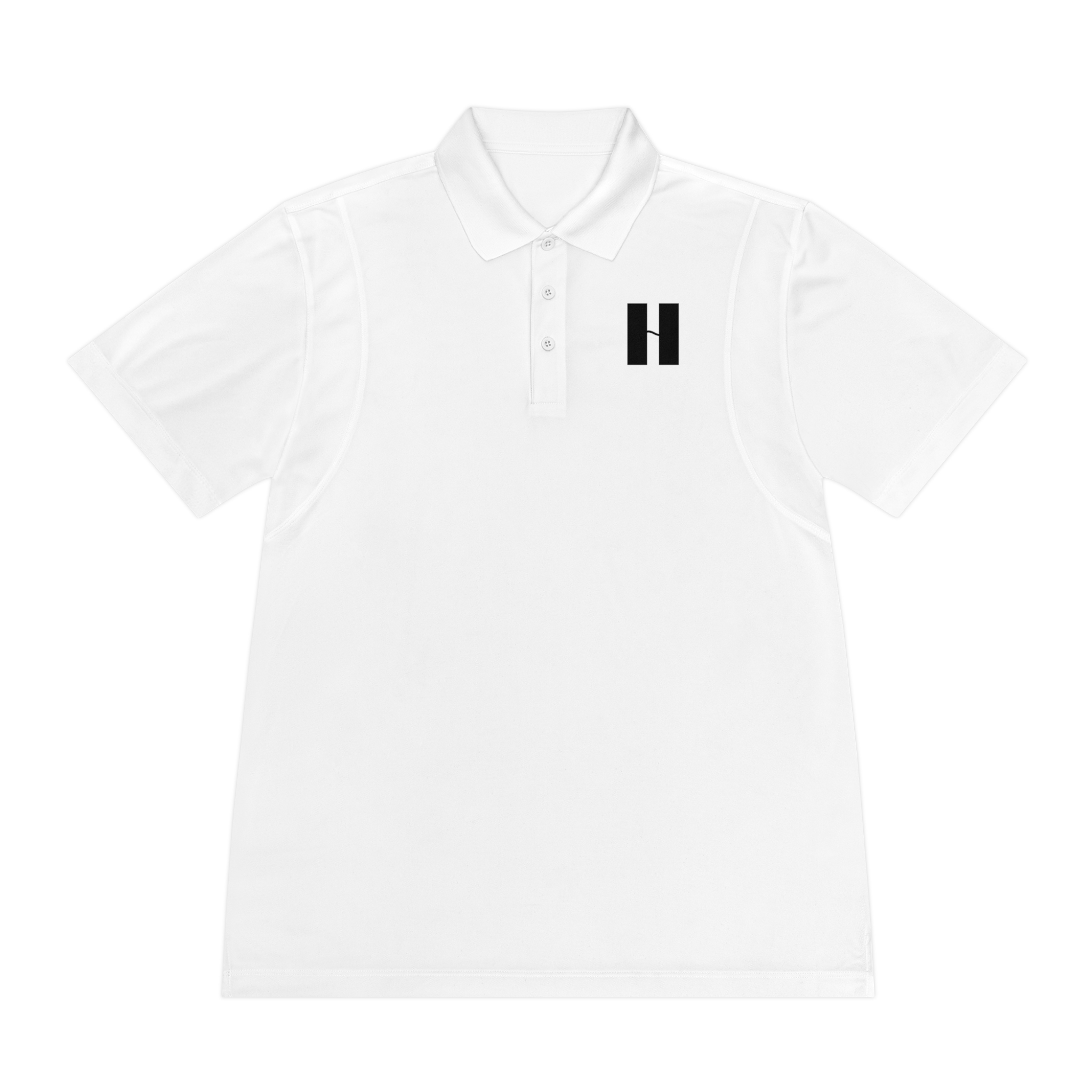 Men's White Polo Shirt with Minimal 'H' Logo — Athletic Sport Performance - Image 4