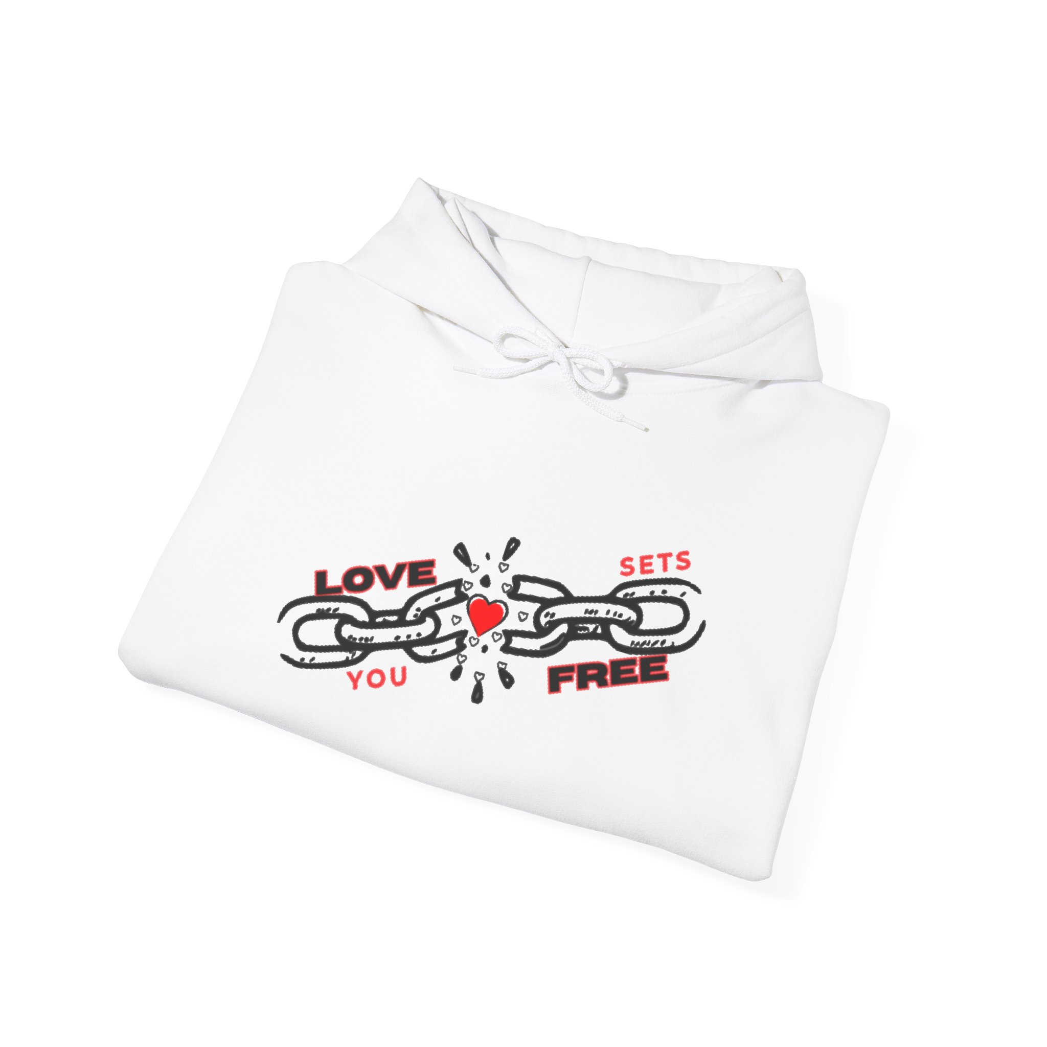 Heart Hoodie – "Love Sets You Free" Graphic Hoodie - Image 4