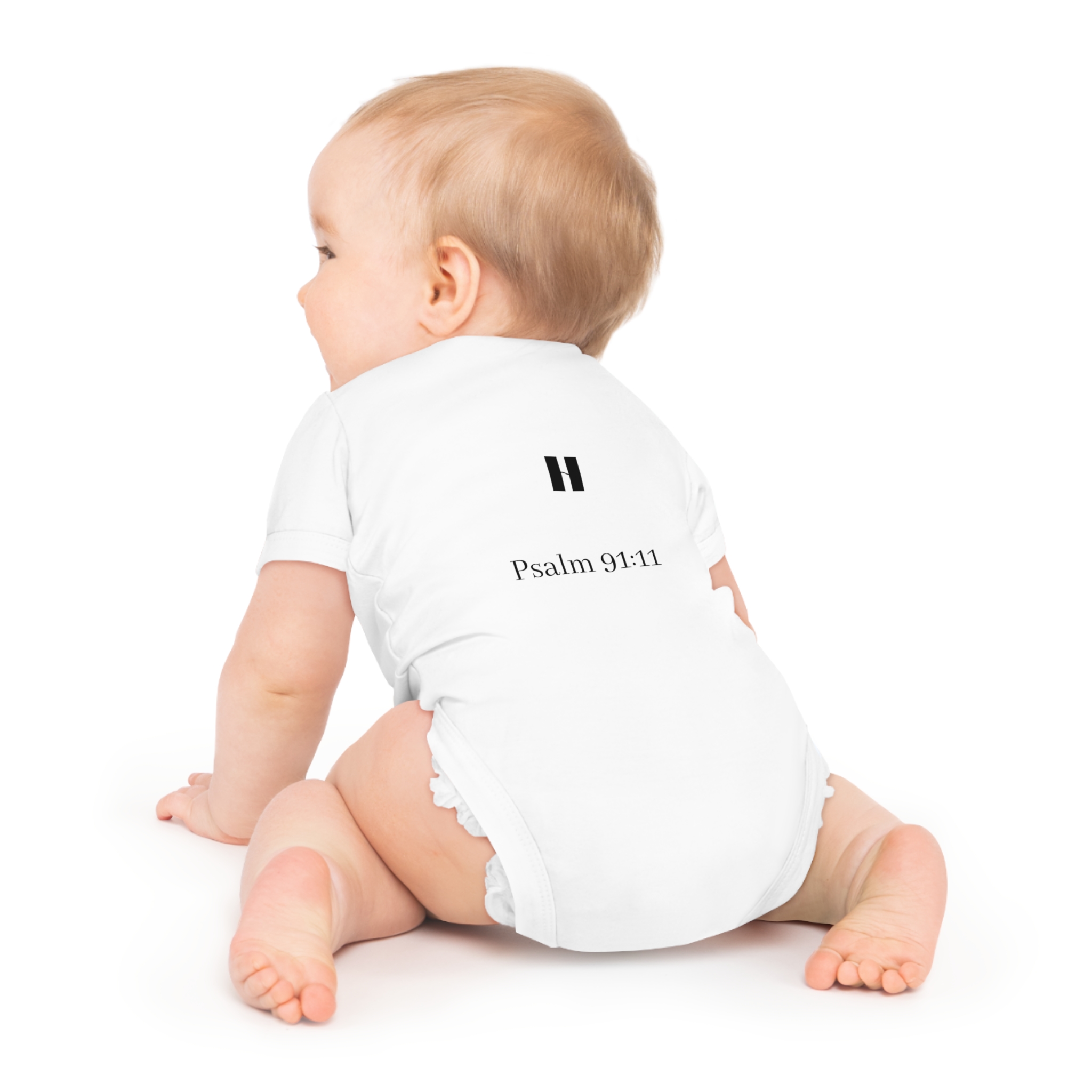 Heavenly Guarded Baby Bodysuit – Psalm 91:11 Infant Onesie - Image 4