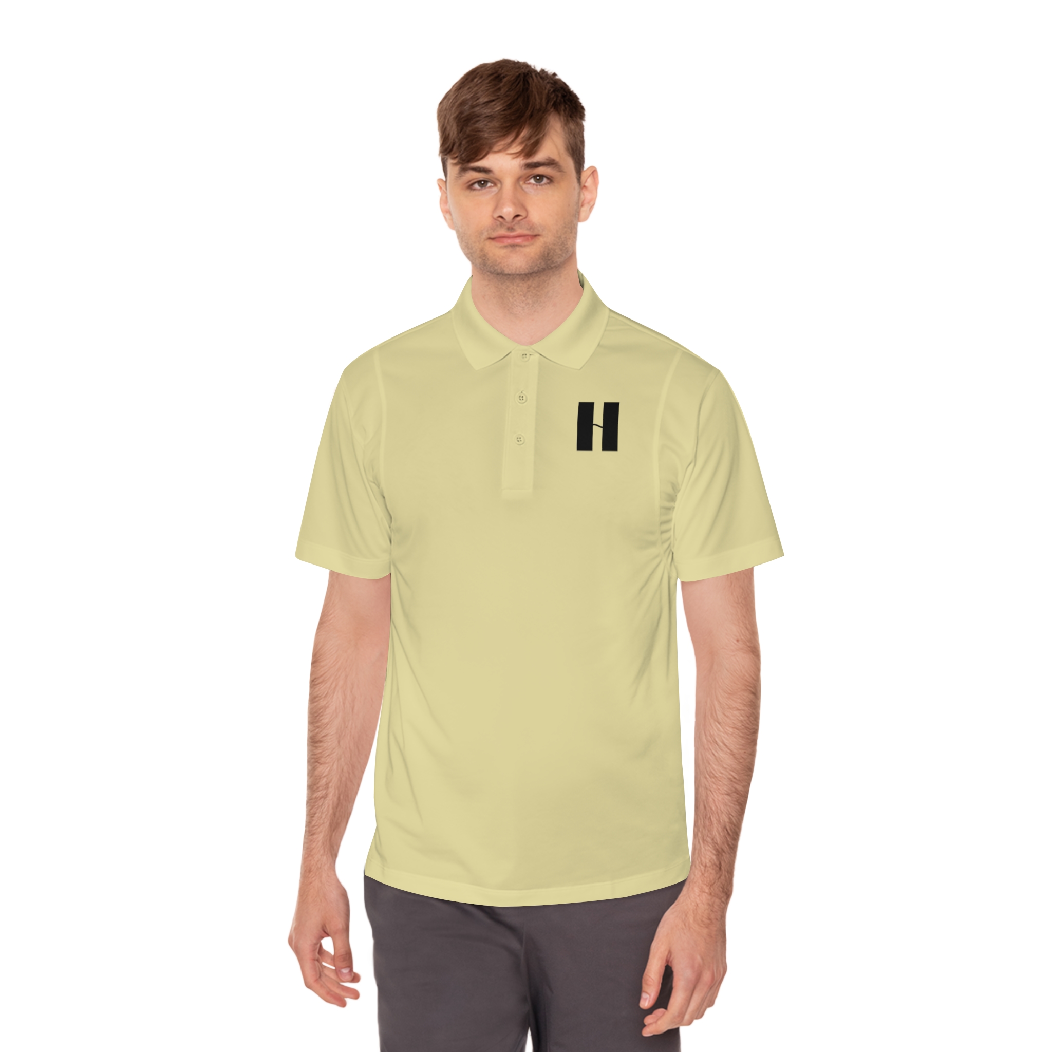 Men's White Polo Shirt with Minimal 'H' Logo — Athletic Sport Performance - Image 9