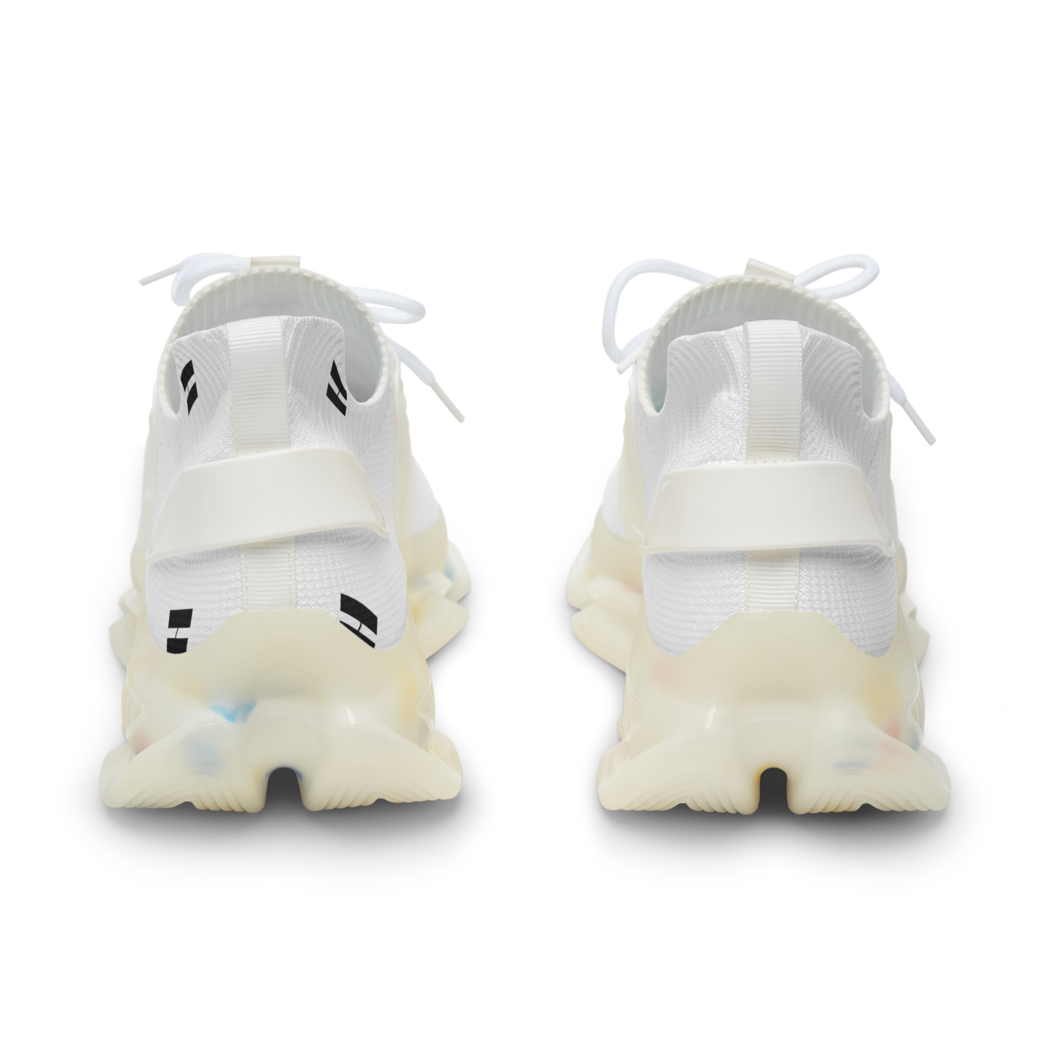 Men's White Mesh Sneakers — Lightweight Breathable Athletic Shoes with Color-Speckled Sole - Image 3