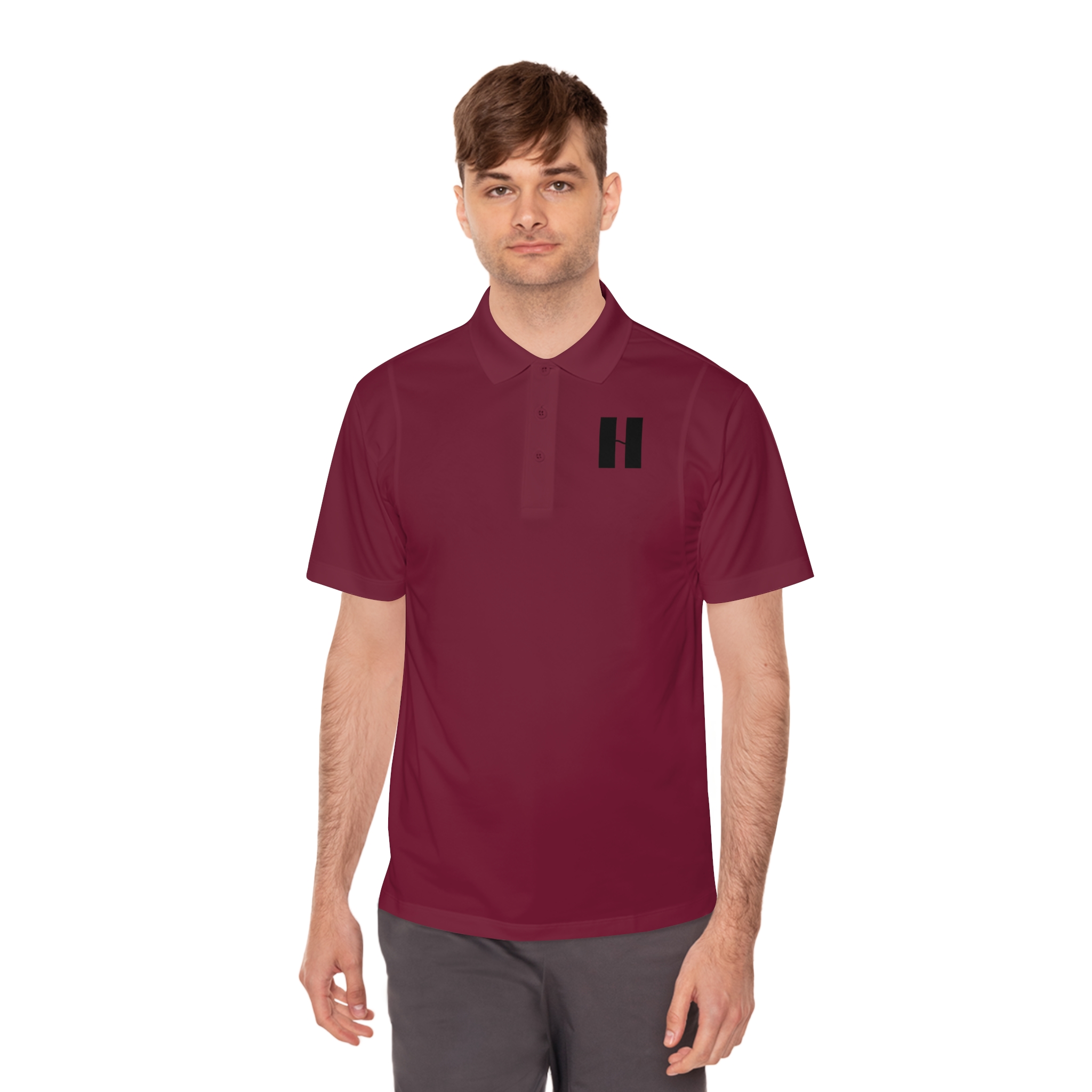 Men's White Polo Shirt with Minimal 'H' Logo — Athletic Sport Performance - Image 24