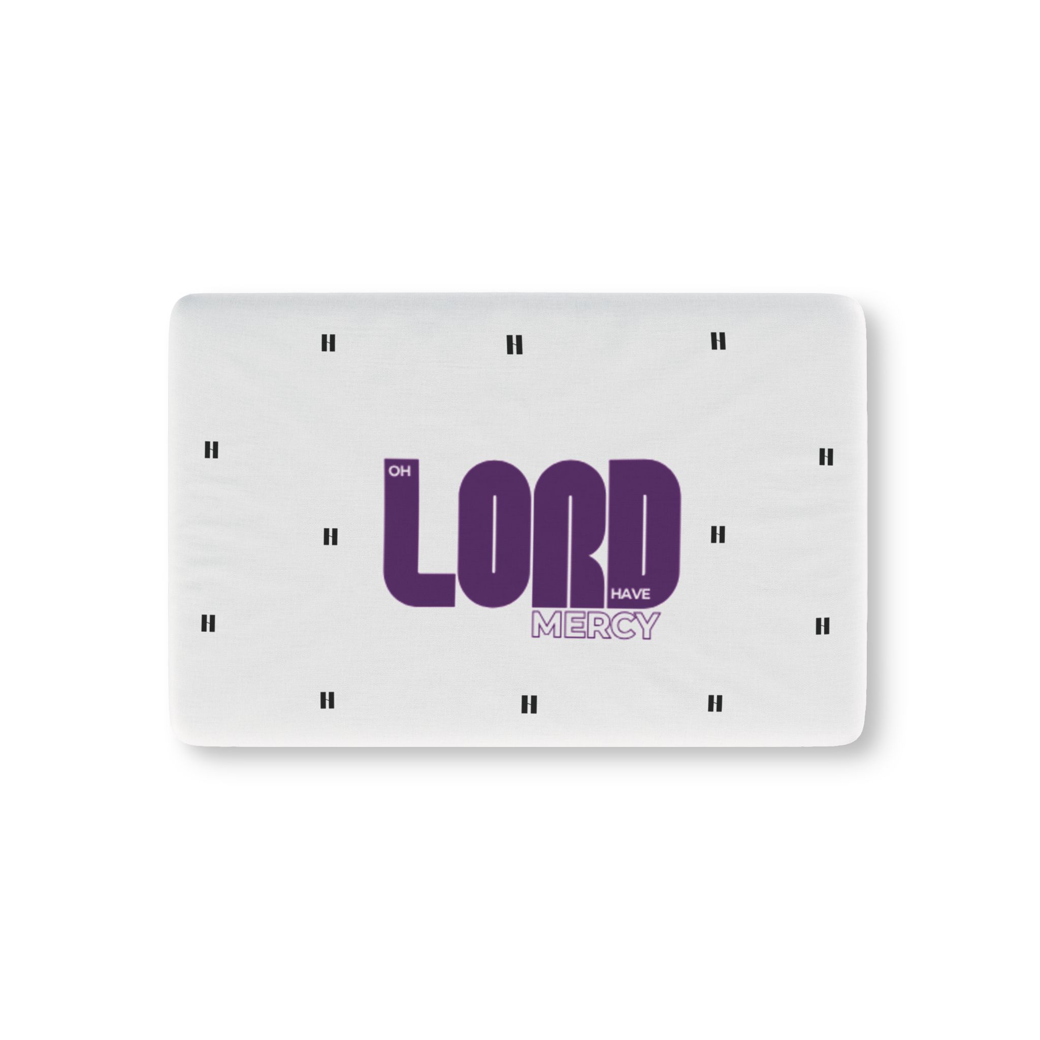 Crib Sheet - "Oh Lord Have Mercy" Purple Text Baby Fitted Crib Sheet