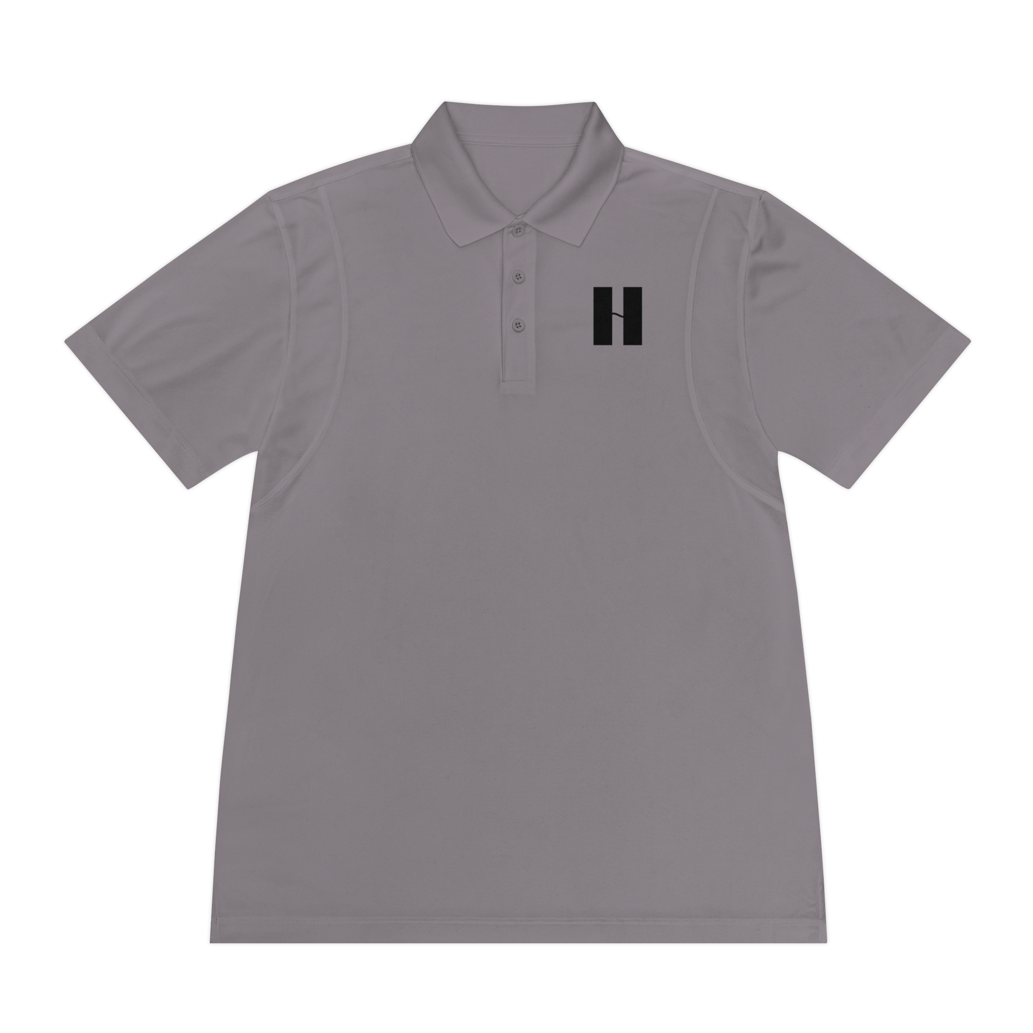 Men's White Polo Shirt with Minimal 'H' Logo — Athletic Sport Performance